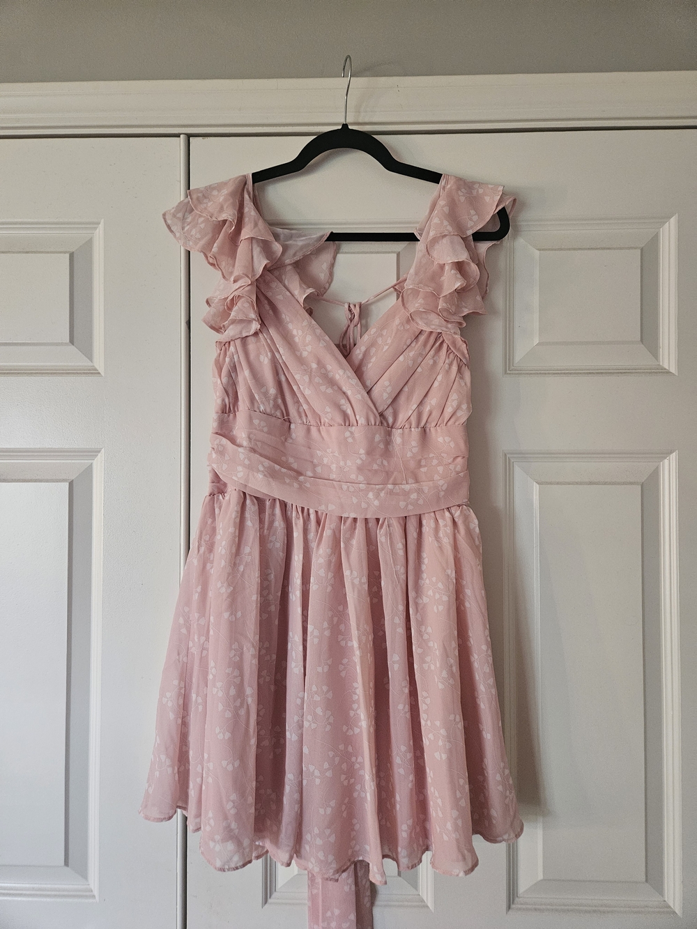 Pink Ruffle Strap Kids Dress - Soft Floral Sleeveless Party Dress